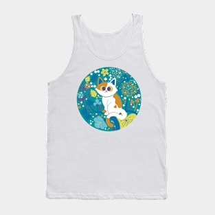 Floral Cat Tank Top